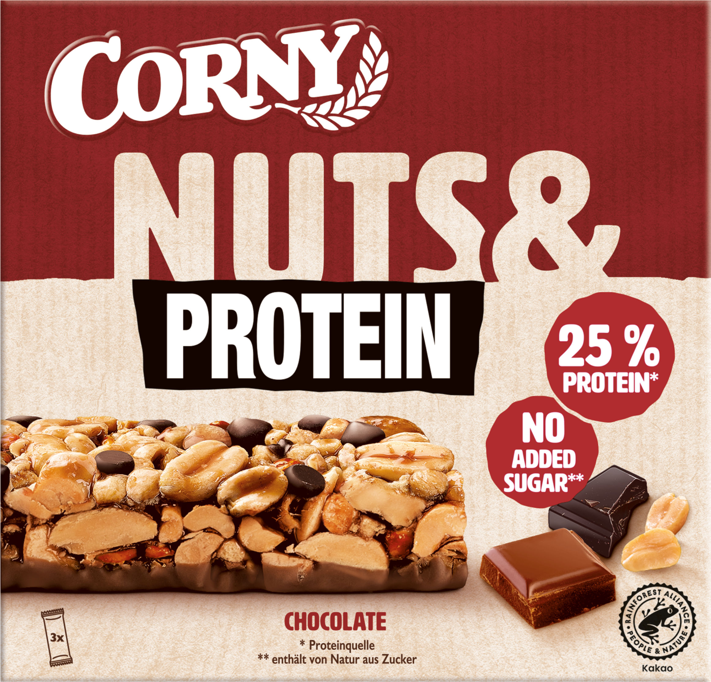 CORNY Nuts & Protein Chocolate (3 x 35 g)